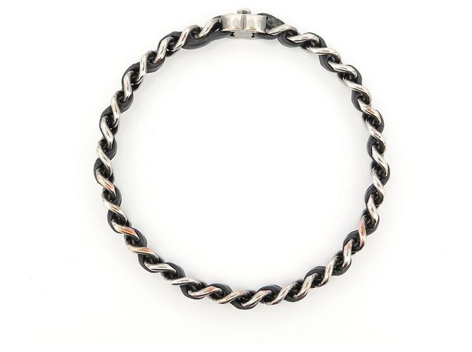 BRAZALETE CON CIERRE TIMELESS CON LOGO CC DE CHANEL 18 ESCLAVA CADENA ENTRELAZADA CM Plata - vista 4