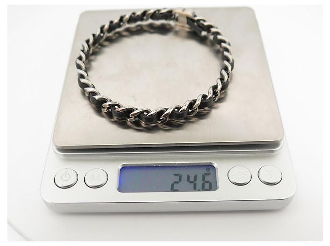 BRAZALETE CON CIERRE TIMELESS CON LOGO CC DE CHANEL 18 ESCLAVA CADENA ENTRELAZADA CM Plata - vista 5