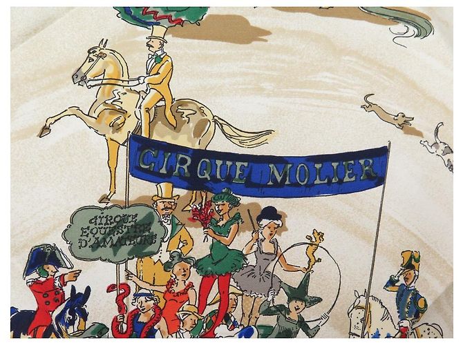 Hermès NUOVA SCIARPA HERMES CIRQUE MOLIER DUMAS CARRE 90 SCIARPA IN SETA A SCATOLA DI SETA BLU Blu navy - vista 3