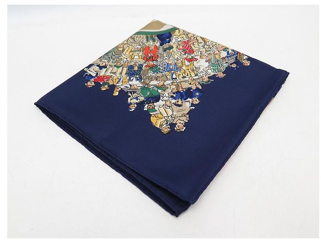 Hermès NUOVA SCIARPA HERMES CIRQUE MOLIER DUMAS CARRE 90 SCIARPA IN SETA A SCATOLA DI SETA BLU Blu navy - vista 6