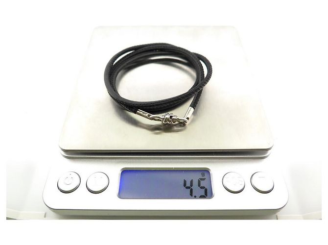 BRACCIALE NUOVO DODO POMELLATO NODO DBB9100 in argento 925 & PELLE NERA 14 cm argento Nero - vista 7