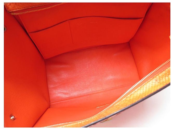 Céline BOLSA CELINE TRAPEZE MM EM PYTHON COURO E CAMURÇA LARANJA BOLSA BANDOULIERE - vista 16