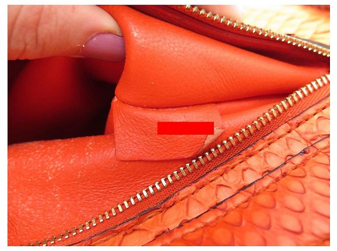 Céline BOLSA CELINE TRAPEZE MM EM PYTHON COURO E CAMURÇA LARANJA BOLSA BANDOULIERE - vista 23