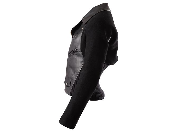 Junya Watanabe Comme des Garçon Kunstlederjacke in schwarzem Cupro - Ansicht 2