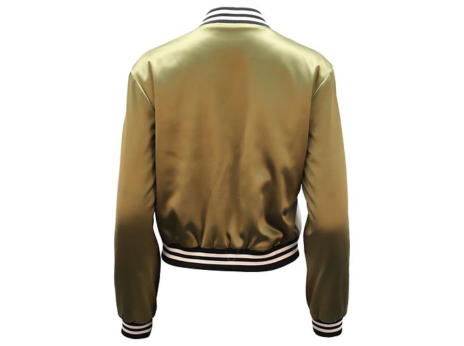 Maje Peacock Embroidered Bomber Jacket in White Polyester - view 2