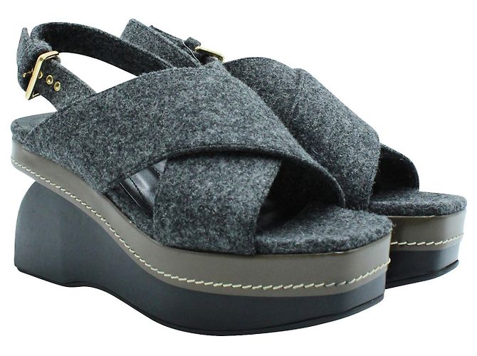 Marni Zeppe in feltro grigio scuro - vista 2
