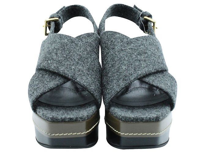 Marni Zeppe in feltro grigio scuro - vista 3