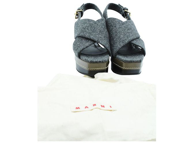Marni Zeppe in feltro grigio scuro - vista 7