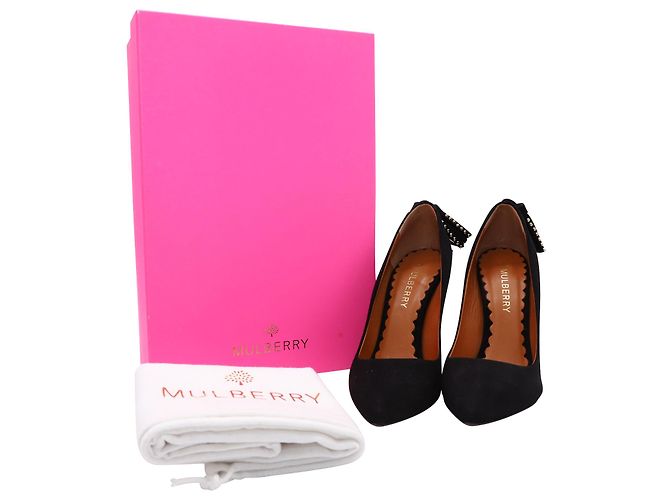 Décolleté Mulberry con borchie e nappa in camoscio nero - vista 2