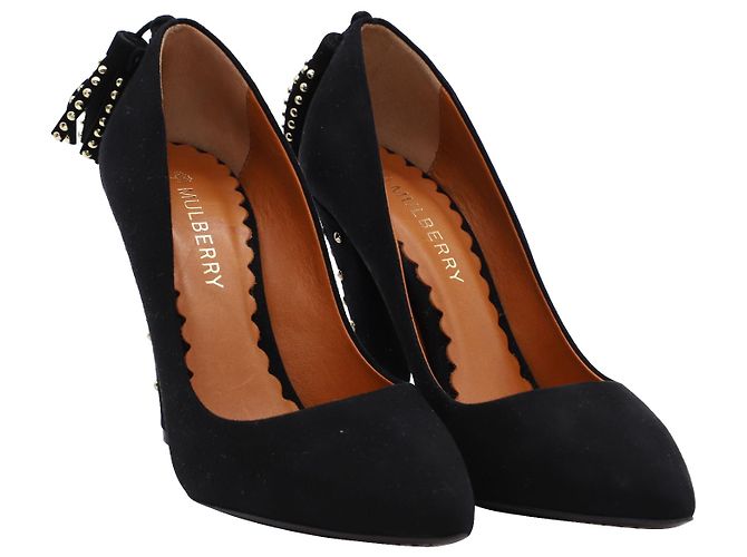 Décolleté Mulberry con borchie e nappa in camoscio nero - vista 5