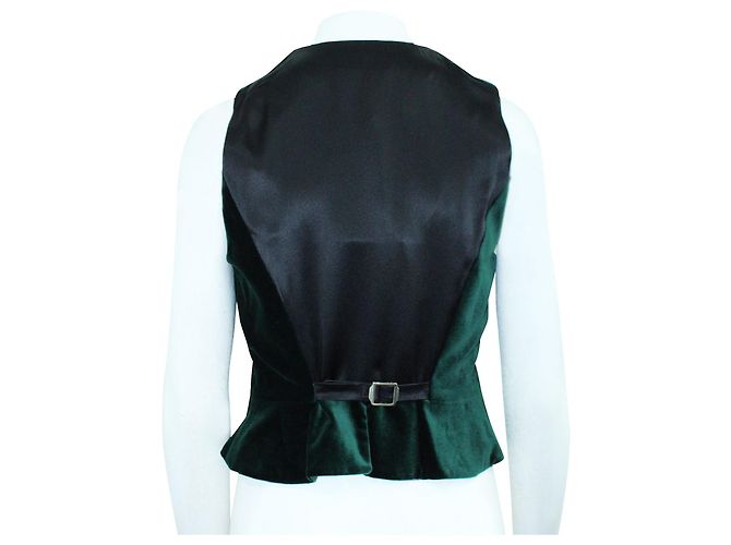 Temperley London Chaleco Elegante Terciopelo Verde Oscuro - vista 3