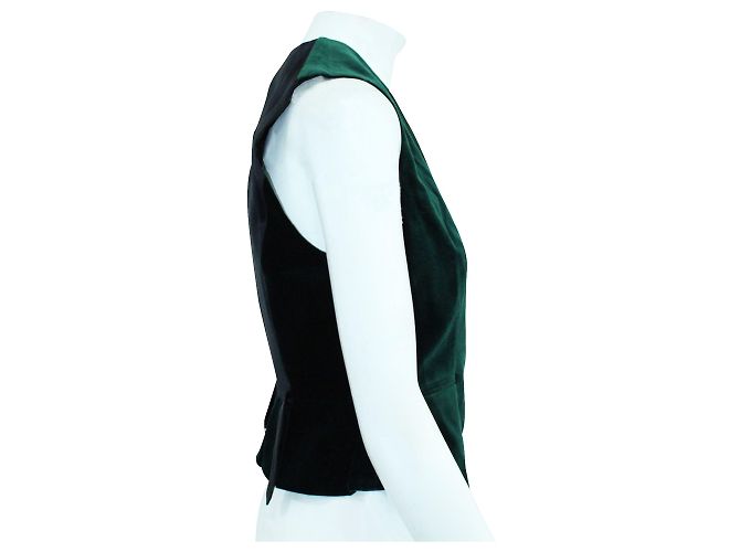 Temperley London Chaleco Elegante Terciopelo Verde Oscuro - vista 4