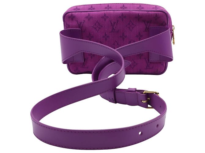 Bolsa Louis Vuitton Outdoor em Denim Monogram Roxo - vista 3