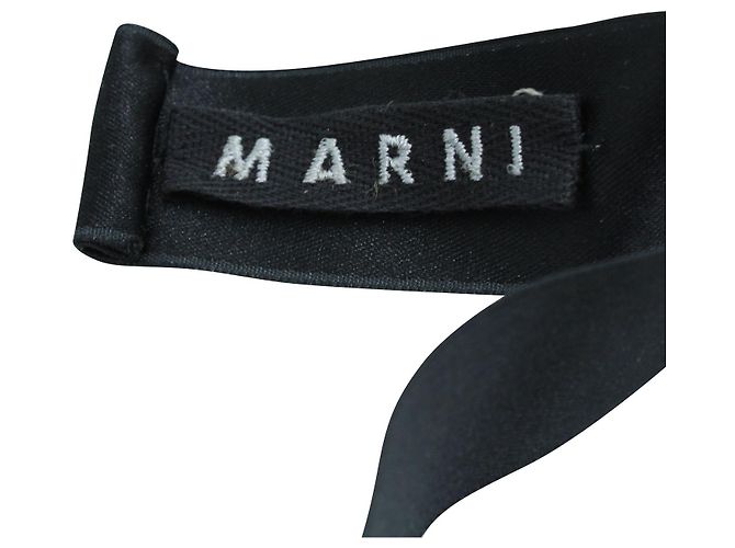 Marni Schwarze Perlenkette mit Messingblättern - Ansicht 2