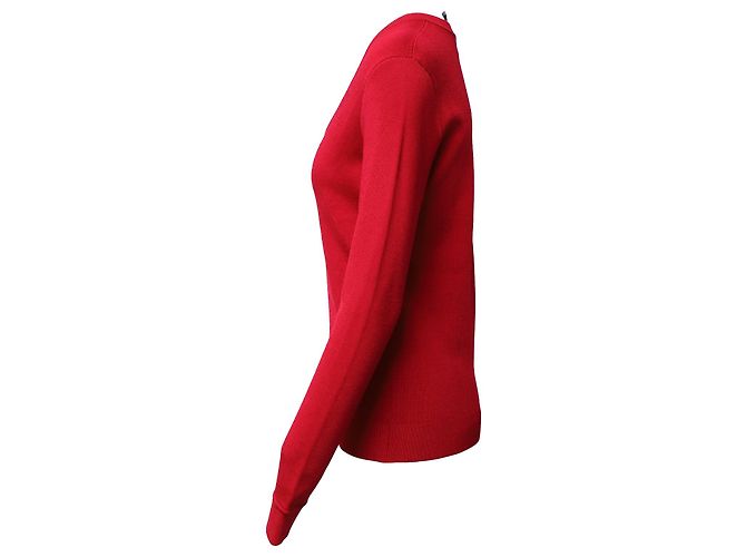 Herve Leger V-neck Sweater in Red Rayon - view 2