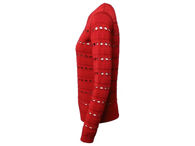 Herve Leger Stretch-Knit vendaje Jersey en rayón rojo Roja - vista 2
