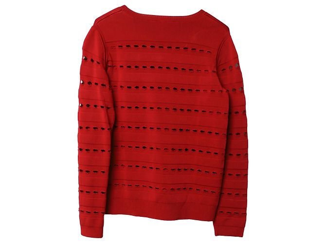 Herve Leger Stretch-Knit vendaje Jersey en rayón rojo Roja - vista 4