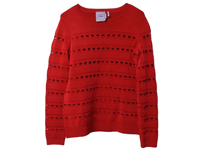 Herve Leger Stretch-Knit vendaje Jersey en rayón rojo Roja - vista 5