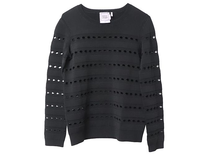 Herve Leger Stretch-Knit vendaje Jersey en rayón negro - vista 4