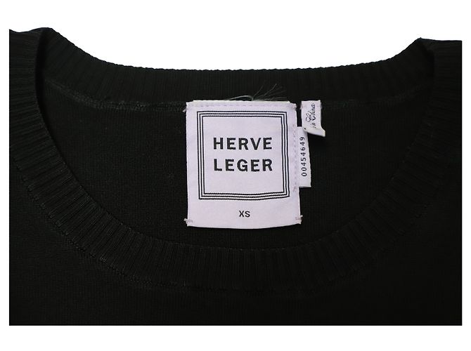 Herve Leger Stretch-Knit vendaje Jersey en rayón negro - vista 7