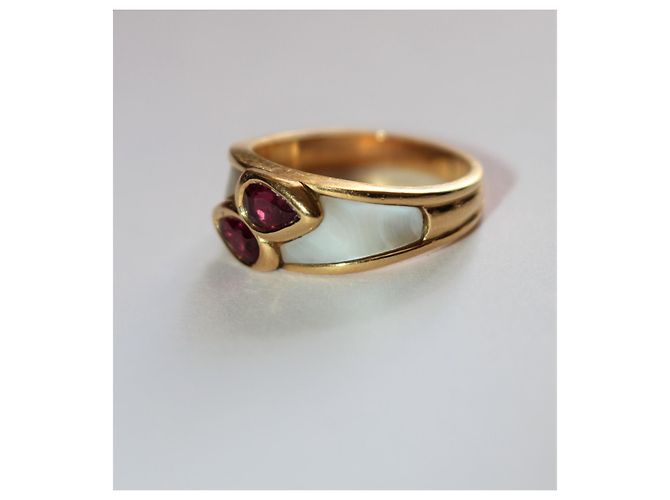Anello Mauboussin Nadia in oro giallo e madreperla con rubini D'oro - vista 6