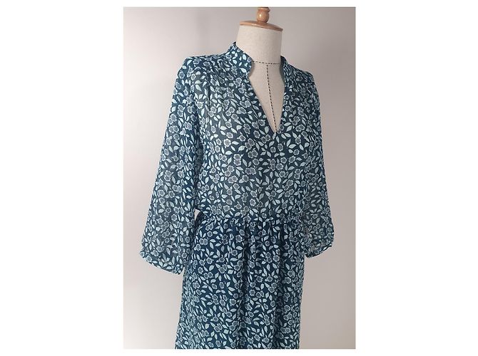 Ba&Sh Bonnie Maxikleid Blau Viscose - Ansicht 2