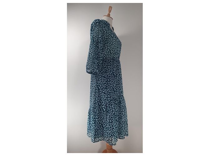 Ba&Sh Bonnie Maxikleid Blau Viscose - Ansicht 3