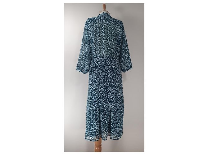 Ba&Sh Bonnie Maxikleid Blau Viscose - Ansicht 4