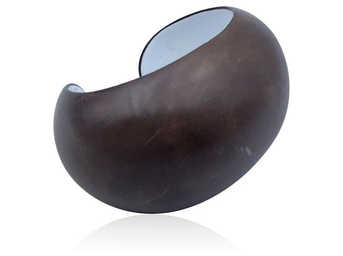 Hermès Hermes Paris Brown Laquered Wooden Cuff Bangle Bracelet - view 4