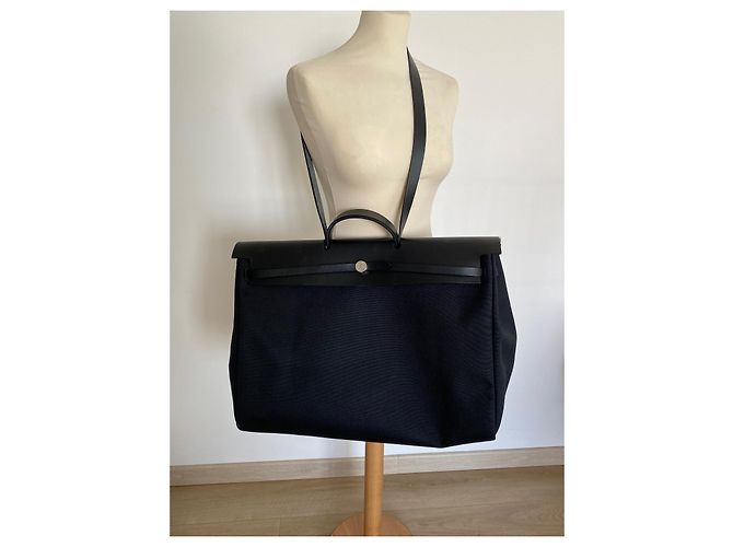 Hermès Hermes "Herbag"-Tasche Schwarz - Ansicht 8