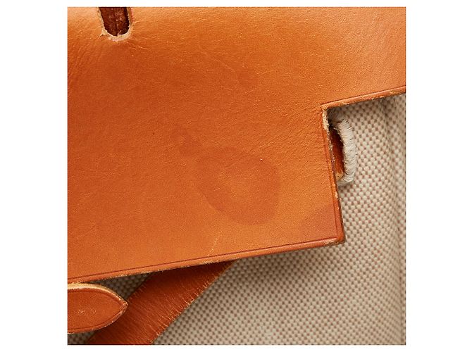 Hermès Zaino Hermes in tela bianca Herbag Bianco Arancione - vista 10