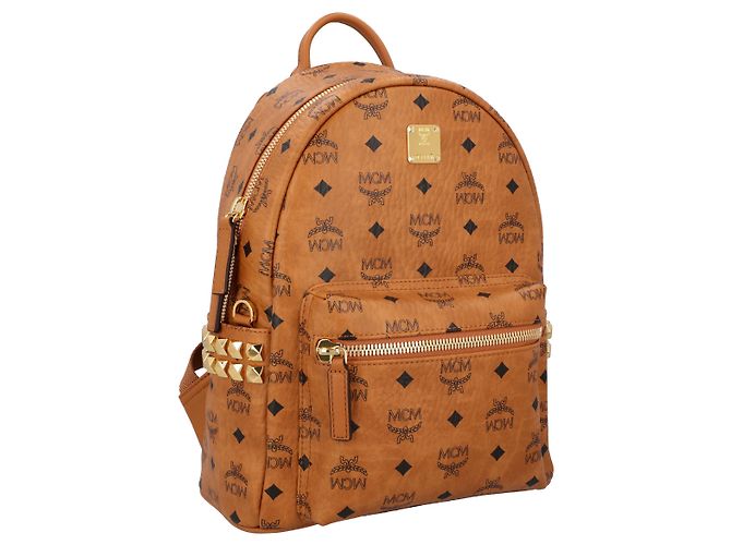 Zaino MCM da donna con borchie laterali Stark in Visetos marrone - vista 2