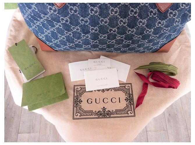 GUCCI Borsa Cabas Ophidia Denim - vista 10