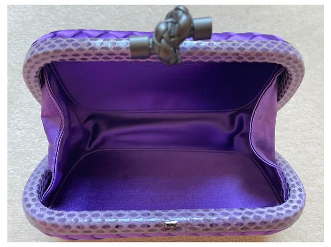 Clutch Bottega Veneta Silk Knot de seda roxa Roxo - vista 11