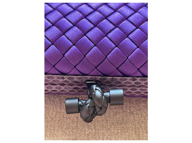 Clutch Bottega Veneta Silk Knot de seda roxa Roxo - vista 12