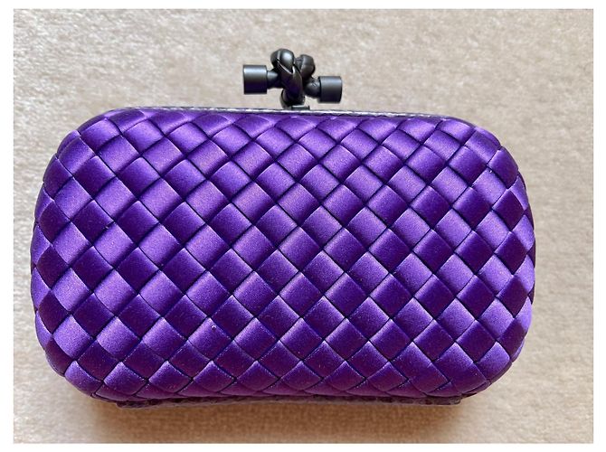Clutch Bottega Veneta Silk Knot de seda roxa Roxo - vista 2