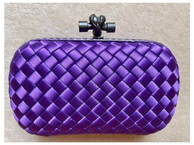 Clutch Bottega Veneta Silk Knot de seda roxa Roxo - vista 3