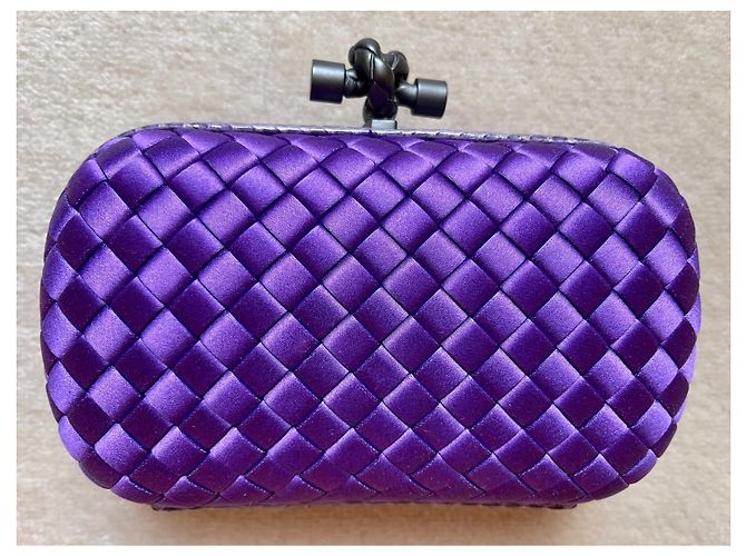 Clutch Bottega Veneta Silk Knot de seda roxa Roxo - vista 4
