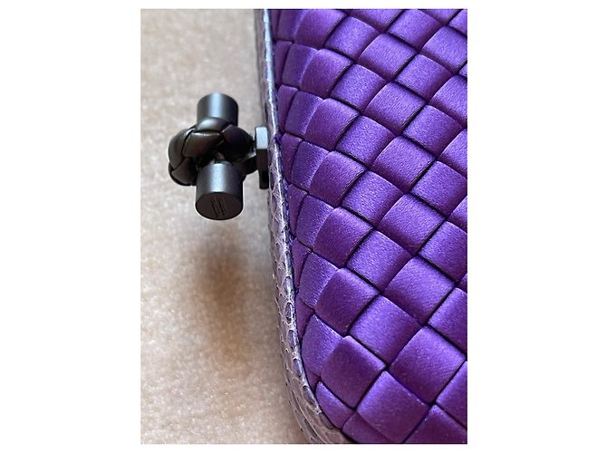 Clutch Bottega Veneta Silk Knot de seda roxa Roxo - vista 5