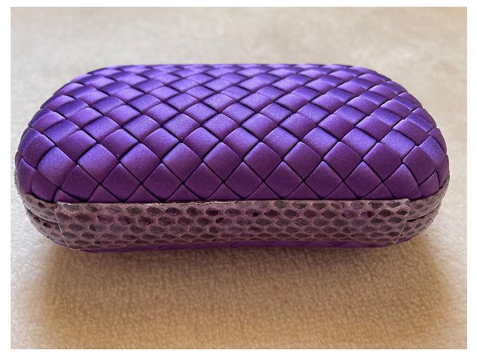 Clutch Bottega Veneta Silk Knot de seda roxa Roxo - vista 6
