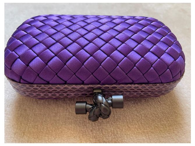 Clutch Bottega Veneta Silk Knot de seda roxa Roxo - vista 7