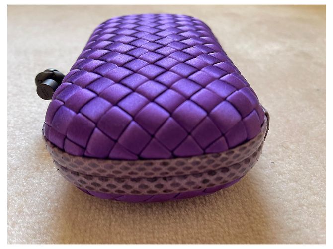 Clutch Bottega Veneta Silk Knot de seda roxa Roxo - vista 8