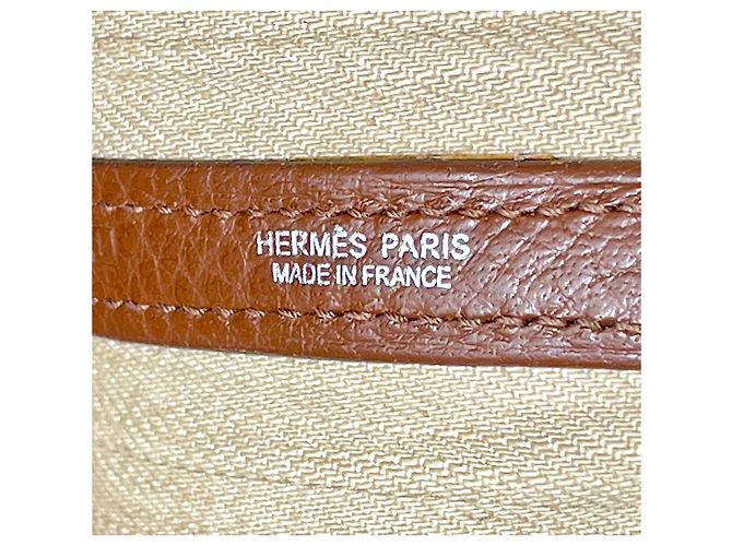 Rara misura PM Hermès Garden Party vintage 30 cm Caramello - vista 7