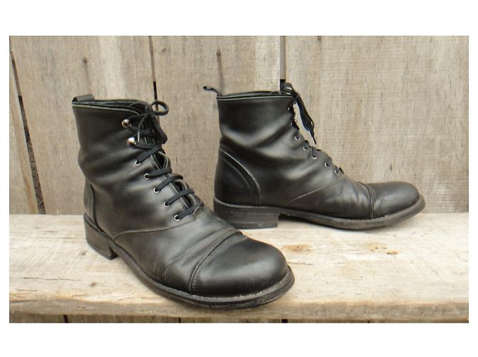 Autre Marque stivaletti stringati tutta pelle made in Italy p 38 Nero - vista 2