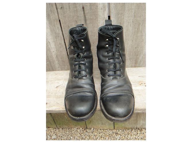 Autre Marque stivaletti stringati tutta pelle made in Italy p 38 Nero - vista 3