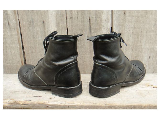 Autre Marque stivaletti stringati tutta pelle made in Italy p 38 Nero - vista 4