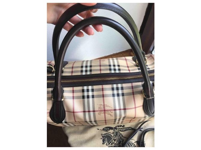 Burberry Check Leder Reisetasche - Ansicht 3