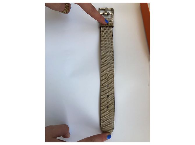 Hermès pulseira de estribo Hermes Bege - vista 3
