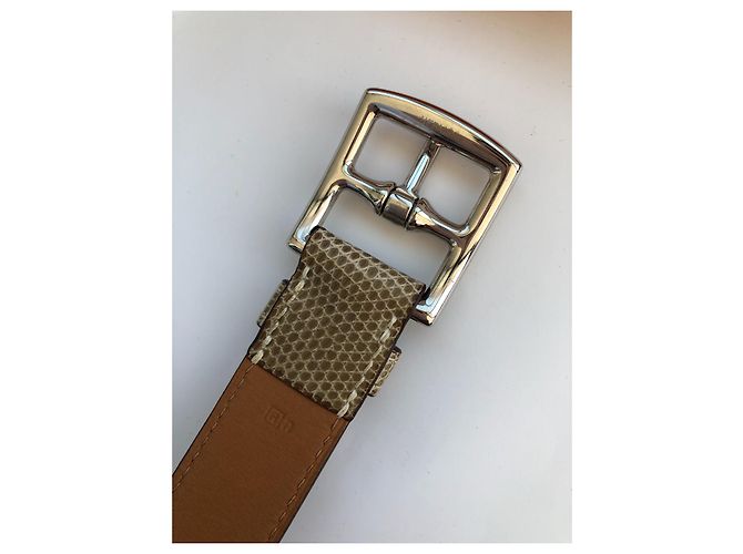 Hermès pulseira de estribo Hermes Bege - vista 6