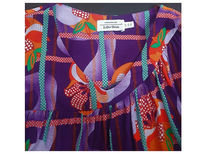 Vestido de viscosa morado & Other Stories Multicolor Púrpura - vista 4